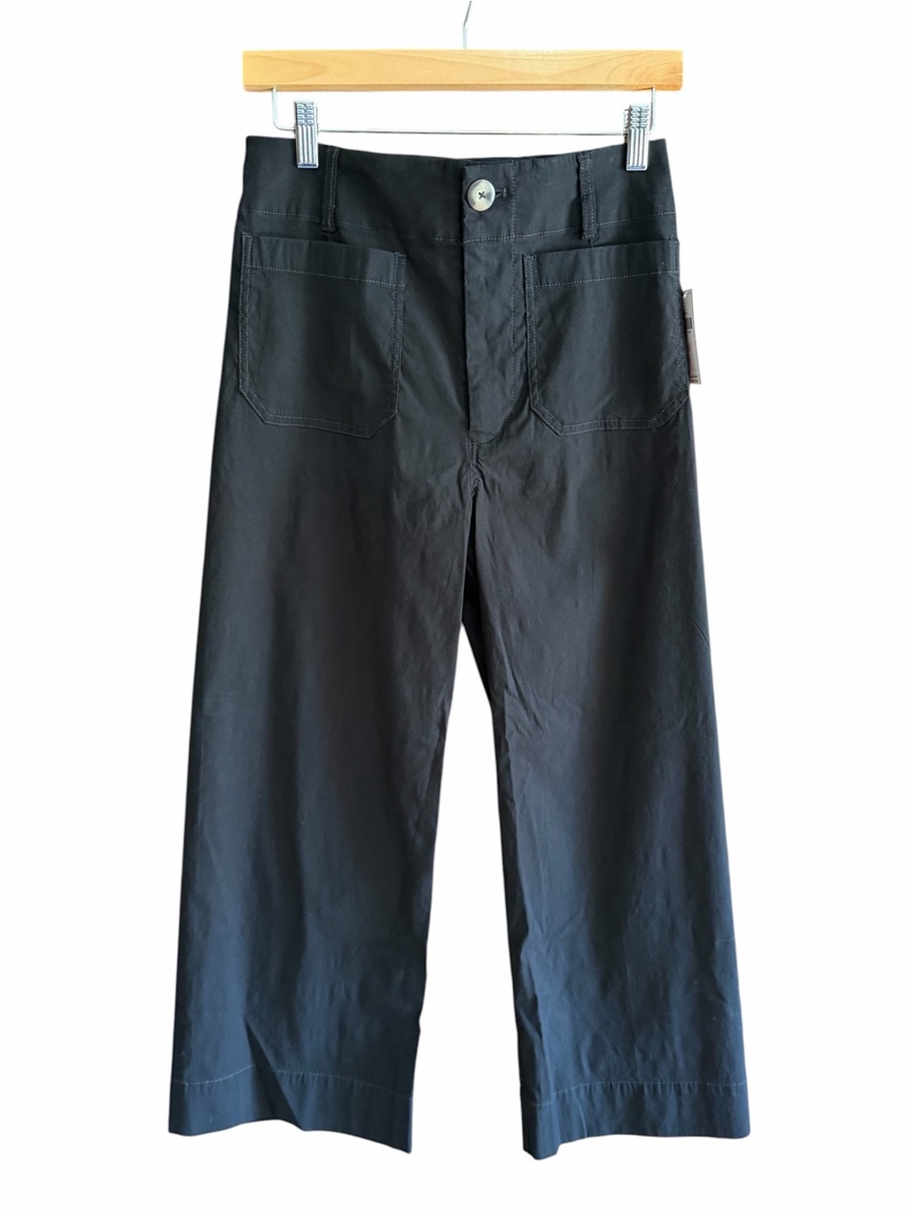 NWT MAEVE‎ ANTHROPOLOGIE The Colette Magic Fabric Crop Wide-Leg Pants Black 27 - Picture 5 of 16